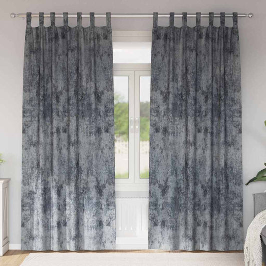 Vorhang mit Vorhängen 2 pcs Silbergrau 245 x 140 cm Samt
