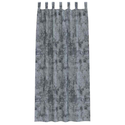 Vorhang mit Vorhängen 2 pcs Silbergrau 245 x 140 cm Samt