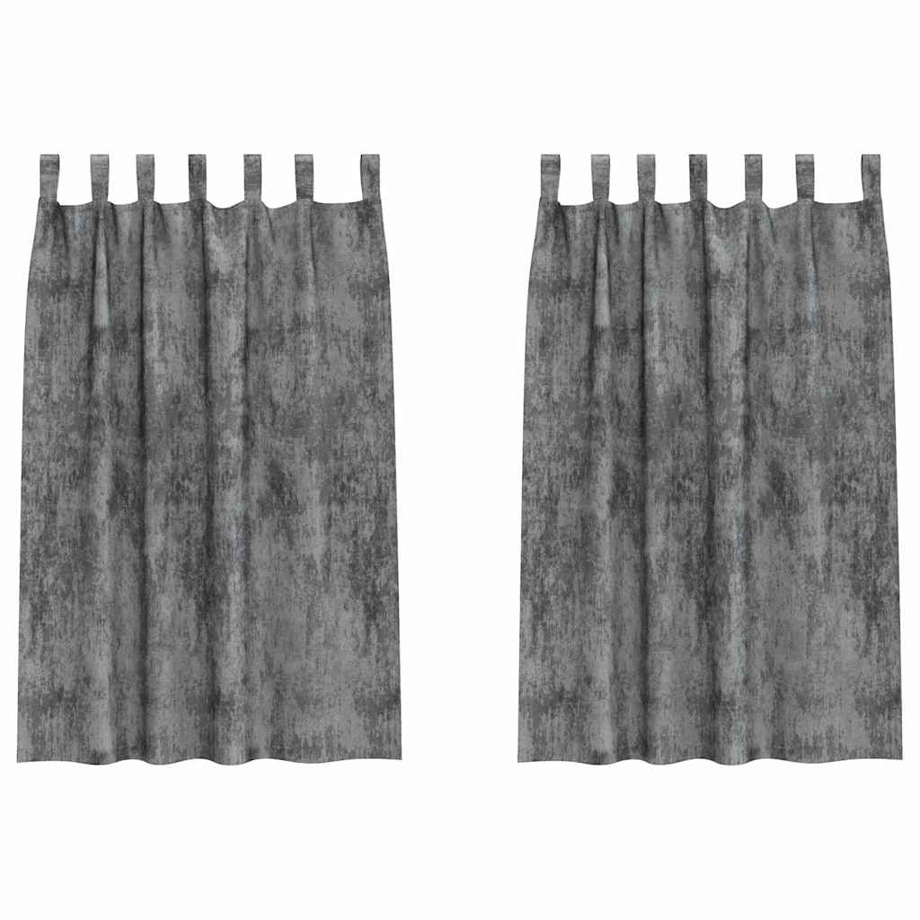 Vorhang mit Vorhängen 2 pcs Grau 175 x 140 cm Samt