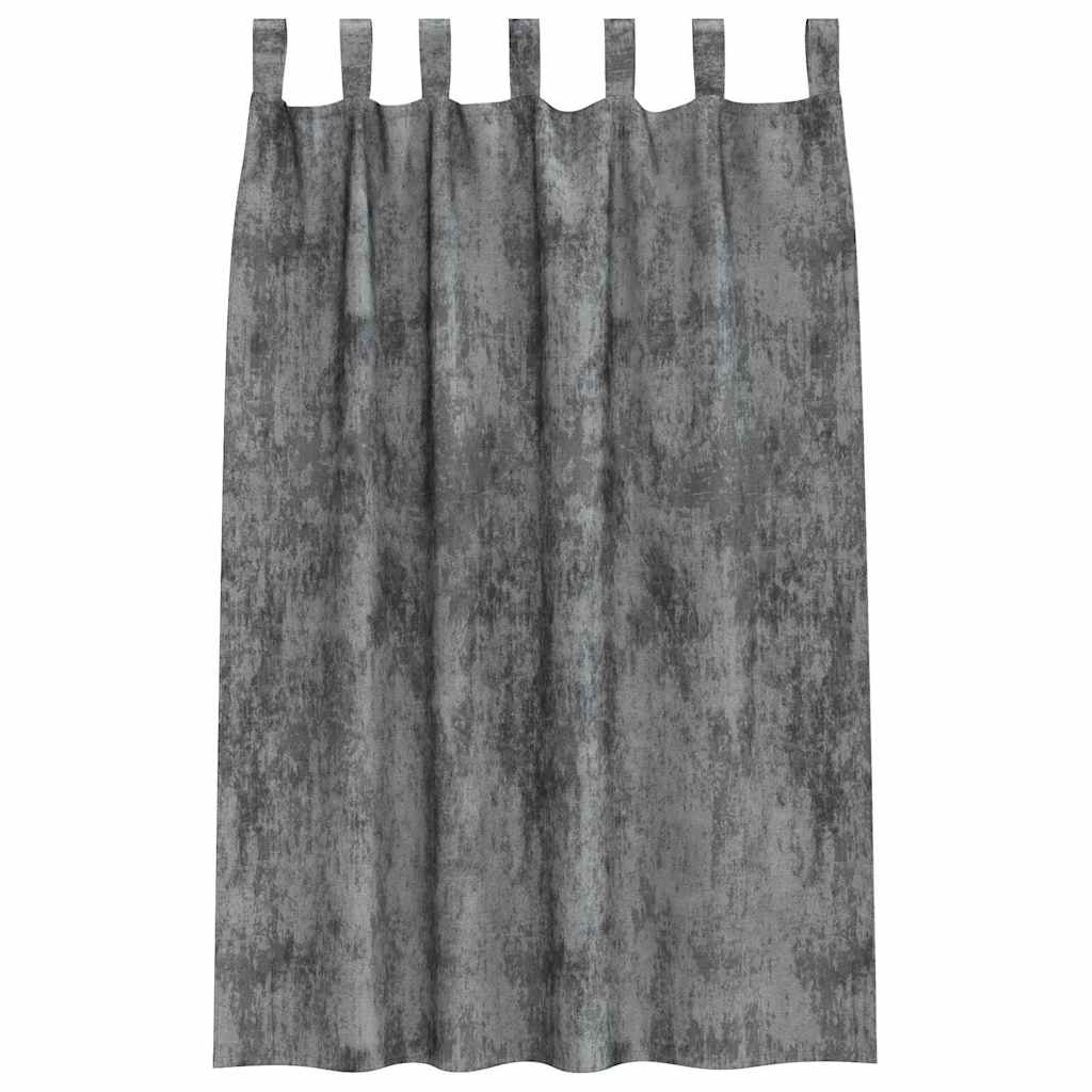 Vorhang mit Vorhängen 2 pcs Grau 175 x 140 cm Samt