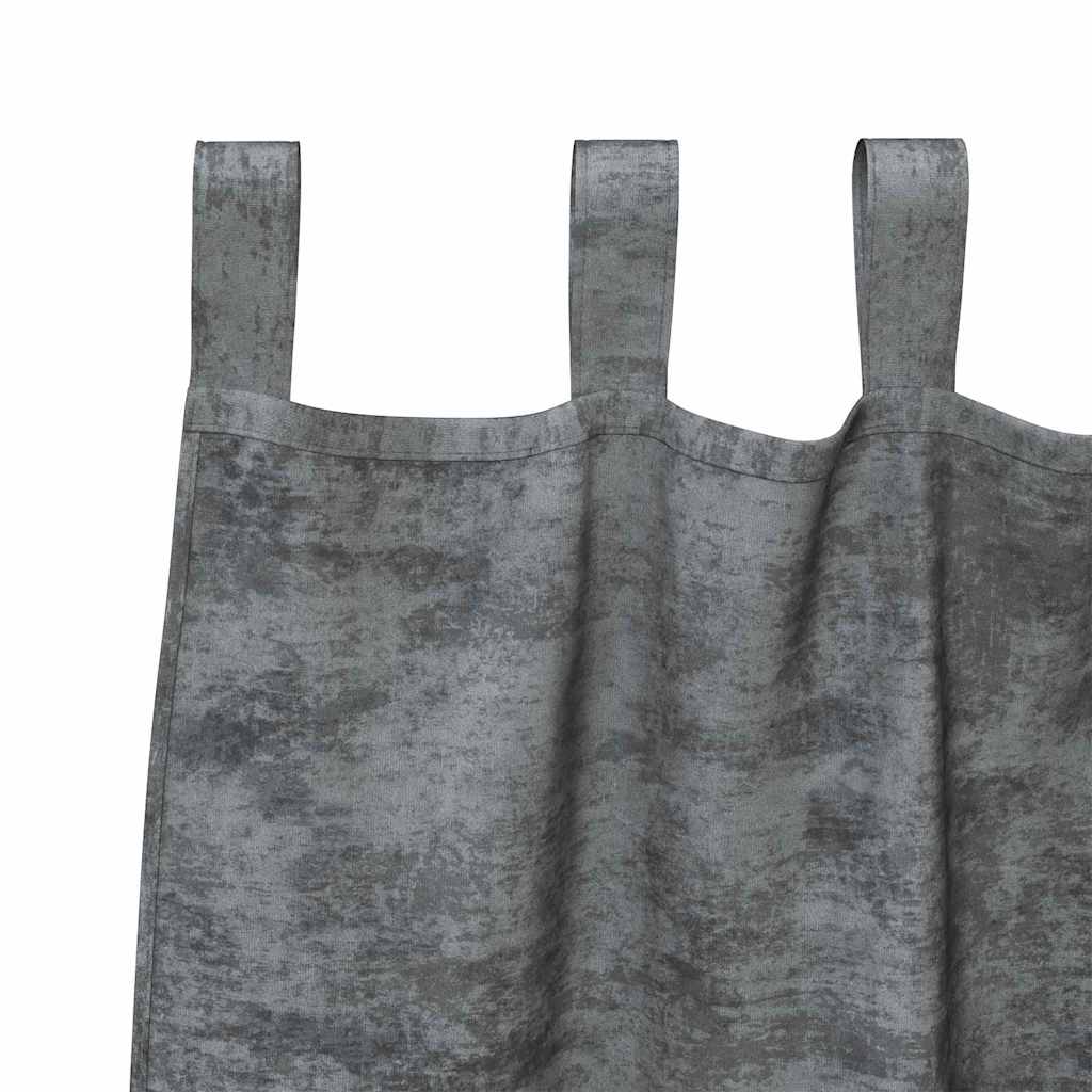 Vorhang mit Vorhängen 2 pcs Grau 245 x 140 cm Samt