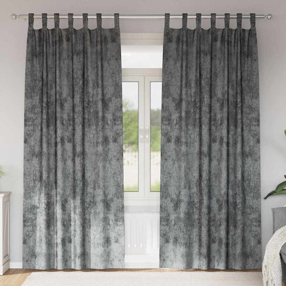 Vorhang mit Vorhängen 2 pcs Grau 245 x 140 cm Samt