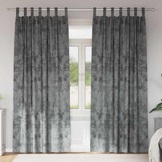 Vorhang mit Vorhängen 2 pcs Grau 245 x 140 cm Samt