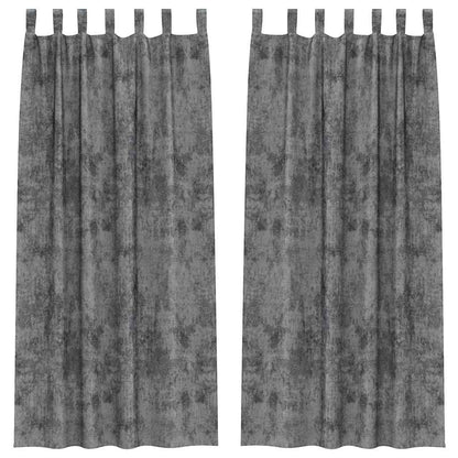 Vorhang mit Vorhängen 2 pcs Grau 245 x 140 cm Samt