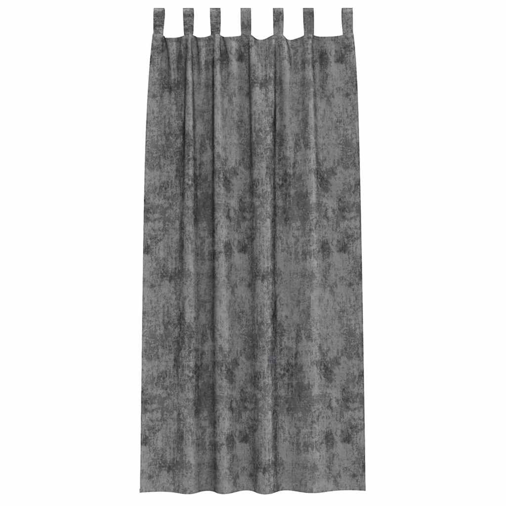Vorhang mit Vorhängen 2 pcs Grau 245 x 140 cm Samt