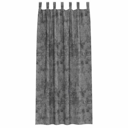 Vorhang mit Vorhängen 2 pcs Grau 245 x 140 cm Samt