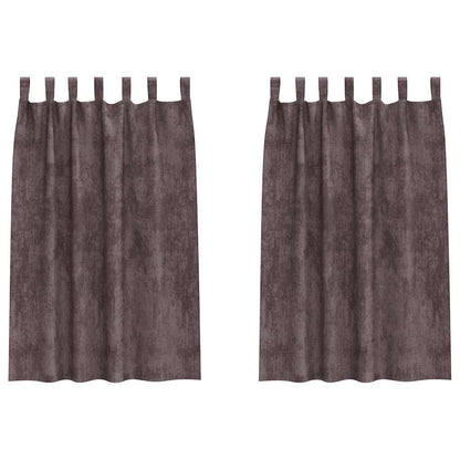Vorhang mit Vorhängen 2 pcs Braun 175 x 140 cm Samt