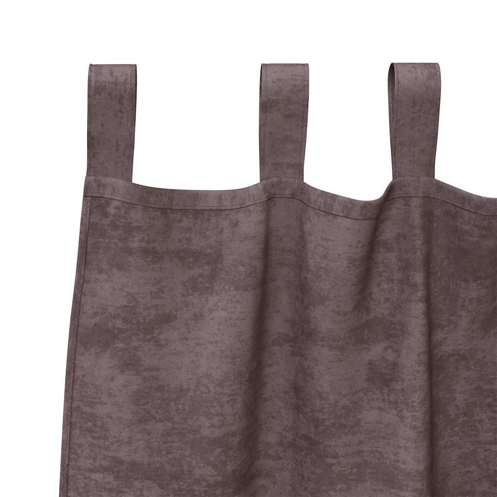 Vorhang mit Vorhängen 2 pcs Braun 245 x 140 cm Samt