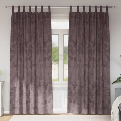 Vorhang mit Vorhängen 2 pcs Braun 245 x 140 cm Samt