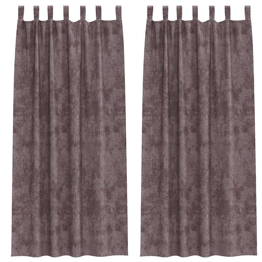 Vorhang mit Vorhängen 2 pcs Braun 245 x 140 cm Samt