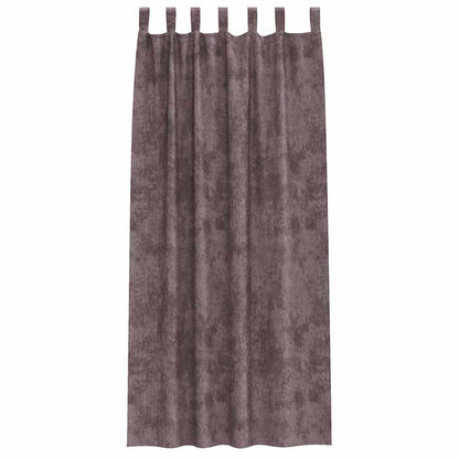 Vorhang mit Vorhängen 2 pcs Braun 245 x 140 cm Samt