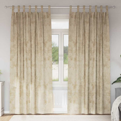 Vorhang mit Vorhängen 2 pcs Creme 245 x 140 cm Samt