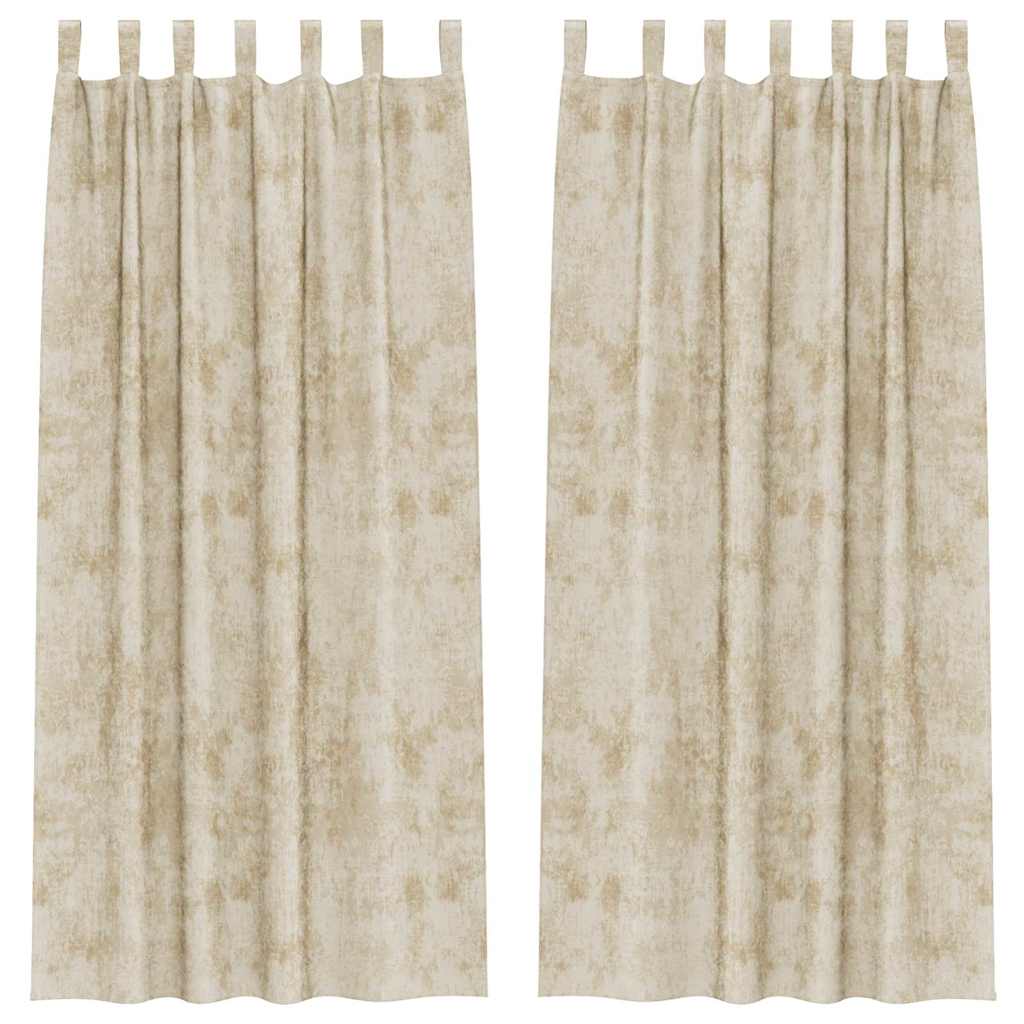 Vorhang mit Vorhängen 2 pcs Creme 245 x 140 cm Samt