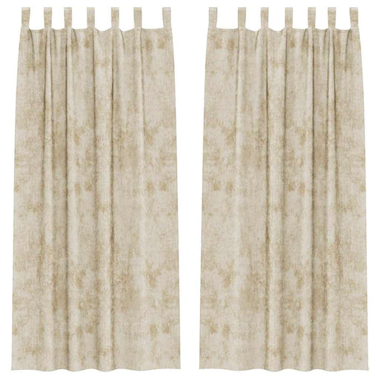 Vorhang mit Vorhängen 2 pcs Creme 245 x 140 cm Samt