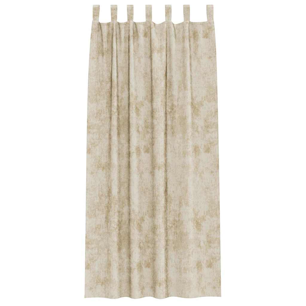 Vorhang mit Vorhängen 2 pcs Creme 245 x 140 cm Samt