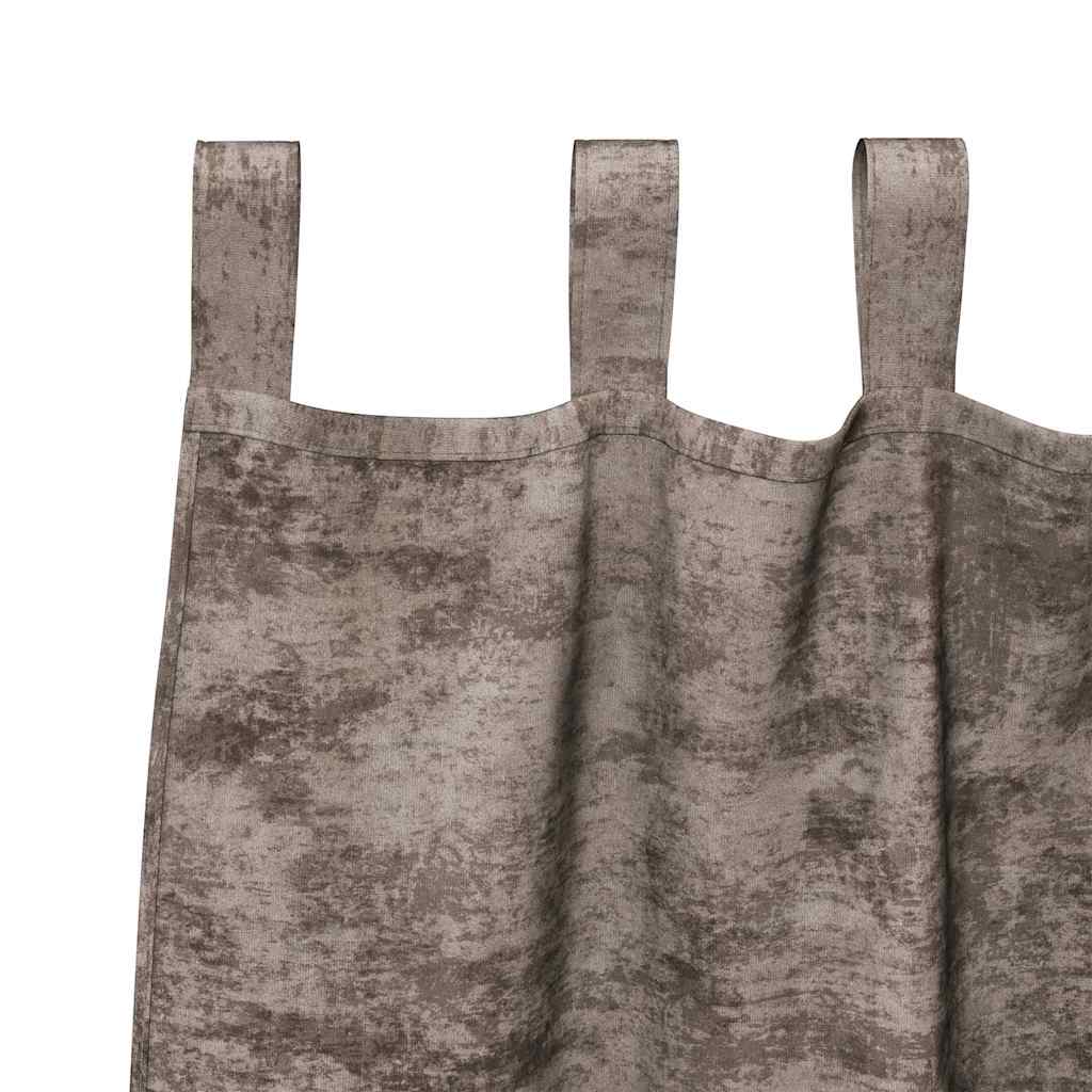 Vorhang mit Vorhängen 2 pcs Cappuccino 245 x 140 cm Samt