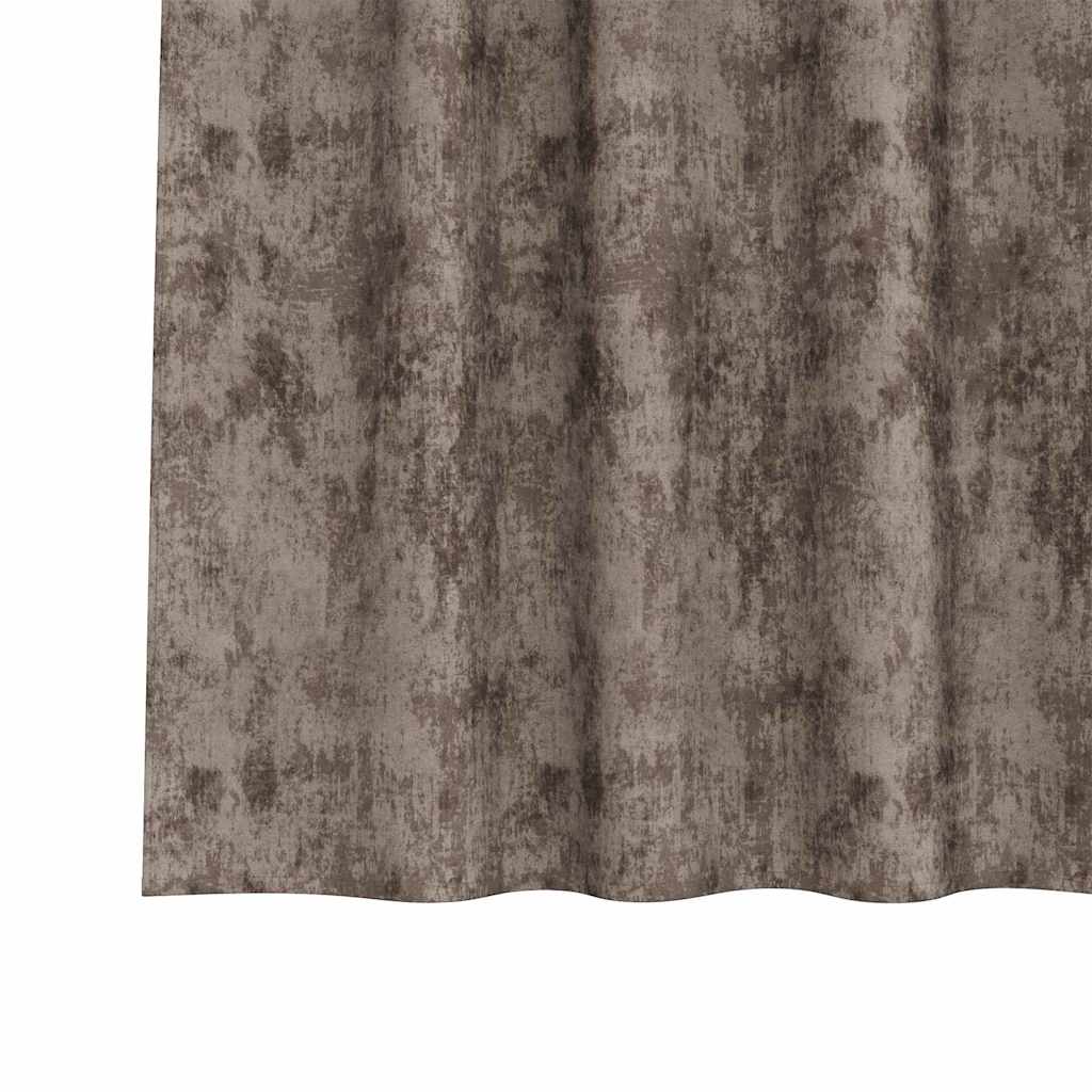 Vorhang mit Vorhängen 2 pcs Cappuccino 245 x 140 cm Samt