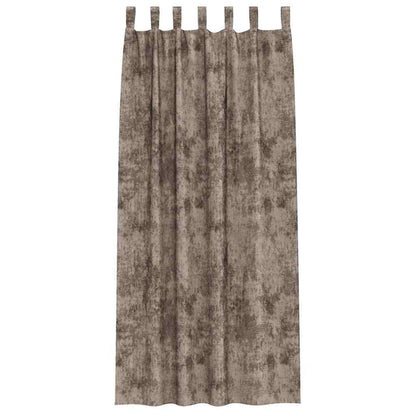 Vorhang mit Vorhängen 2 pcs Cappuccino 245 x 140 cm Samt