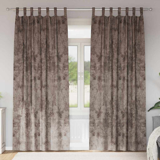 Vorhang mit Vorhängen 2 pcs Cappuccino 260 x 140 cm Samt