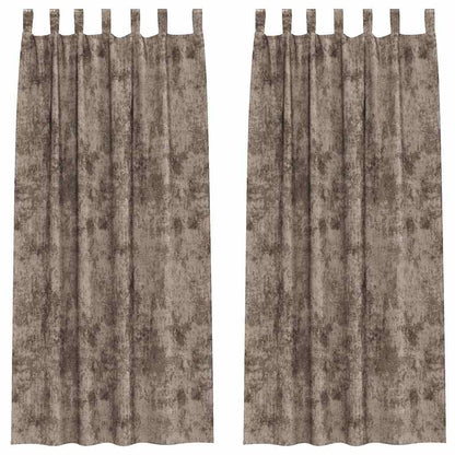 Vorhang mit Vorhängen 2 pcs Cappuccino 260 x 140 cm Samt