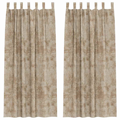 Vorhang mit Vorhängen 2 pcs Champagner 260 x 140 cm Samt