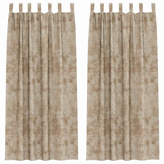 Vorhang mit Vorhängen 2 pcs Champagner 260 x 140 cm Samt