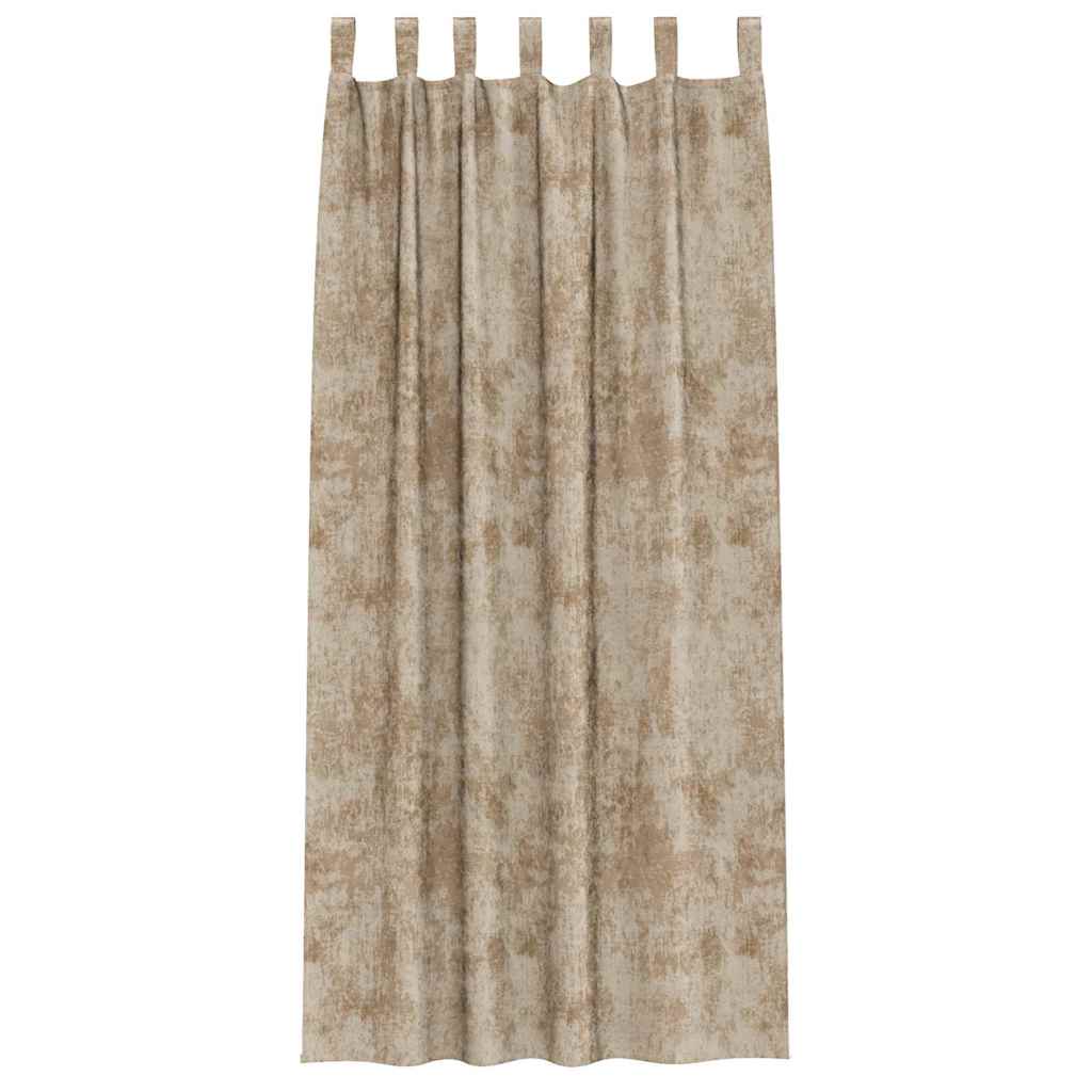 Vorhang mit Vorhängen 2 pcs Champagner 260 x 140 cm Samt