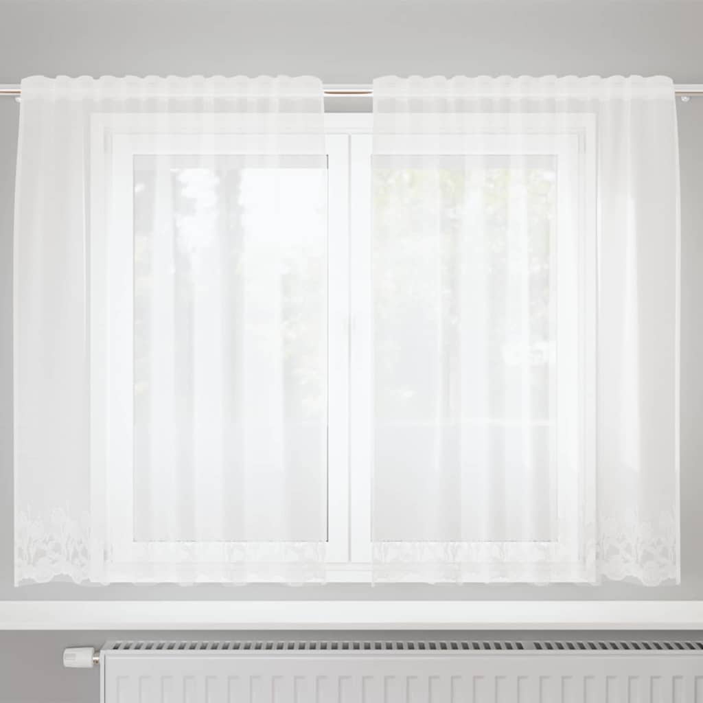 Vorhänge mit Vorhängen Weiß 150 x 140 cm Polyester