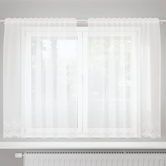 Vorhänge mit Vorhängen Weiß 150 x 140 cm Polyester