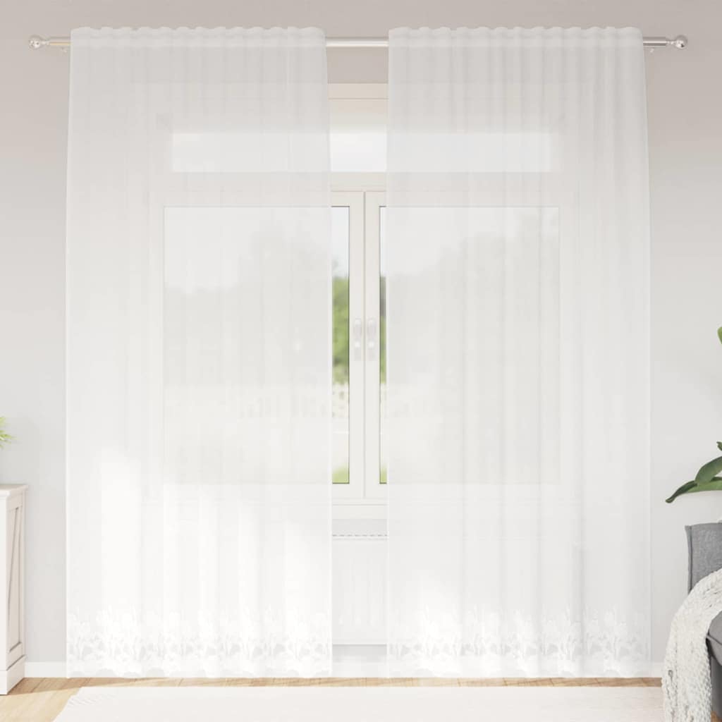 Vorhänge mit Vorhängen Weiß Polyester