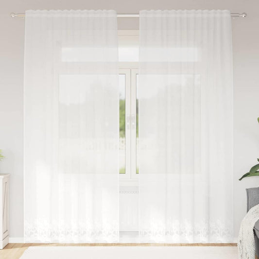 Vorhänge mit Vorhängen Weiß 150 x 220 cm Polyester