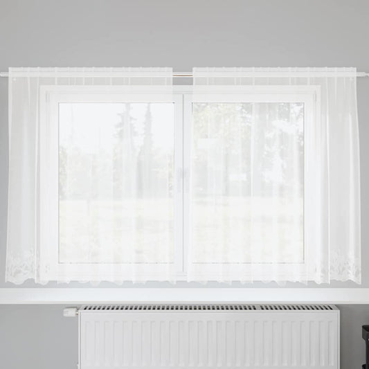 Vorhänge mit Vorhängen Floral Weiß 200 x 140 cm Polyester