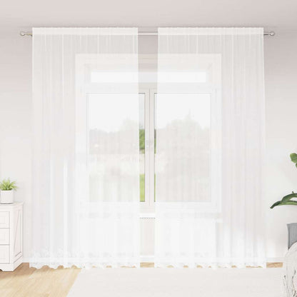 Vorhänge mit Vorhängen Floral Weiß 200 x 280 cm Polyester