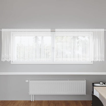 Vorhänge mit Vorhängen Floral Weiß 300 x 80 cm Polyester