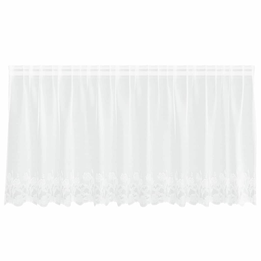 Vorhänge mit Vorhängen Floral Weiß 300 x 100 cm Polyester