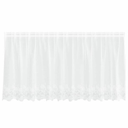 Vorhänge mit Vorhängen Floral Weiß 300 x 100 cm Polyester
