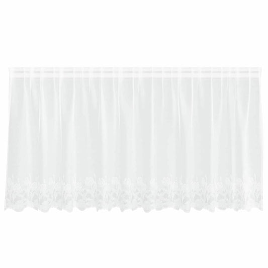 Vorhänge mit Vorhängen Floral Weiß 300 x 100 cm Polyester