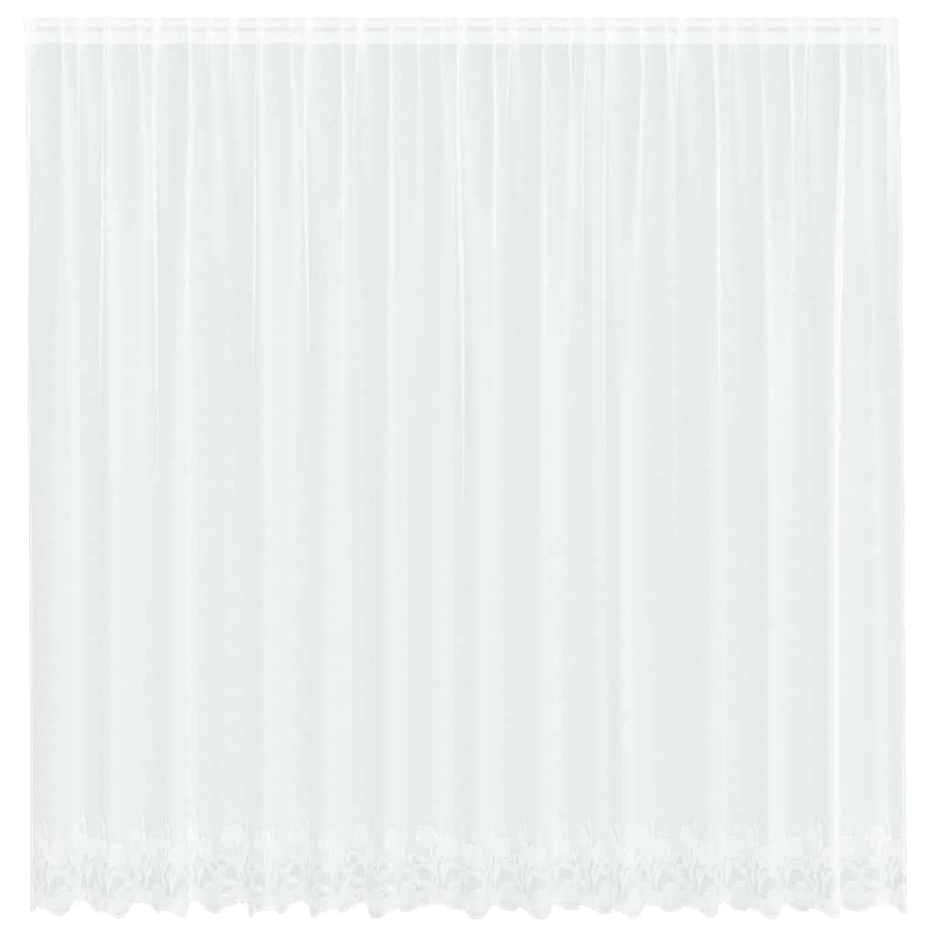 Vorhänge mit Vorhängen Floral Weiß 400 x 245 cm Polyester