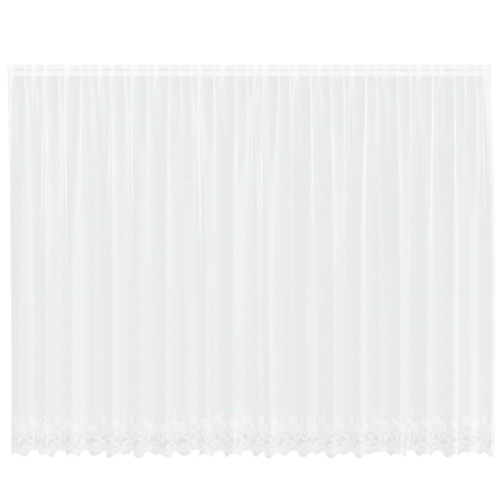 Vorhänge mit Vorhängen Floral Weiß 500 x 245 cm Polyester