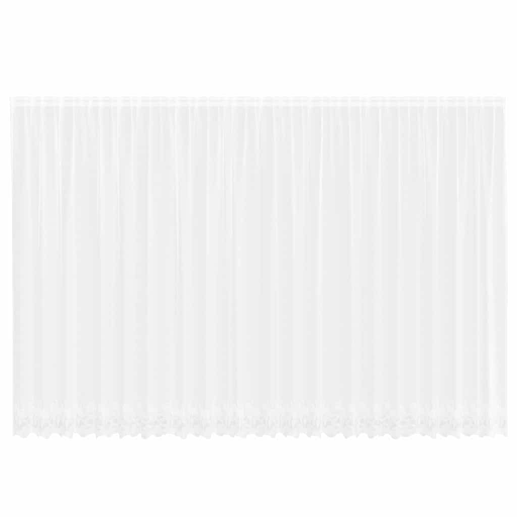 Vorhänge mit Vorhängen Floral Weiß 600 x 240 cm Polyester