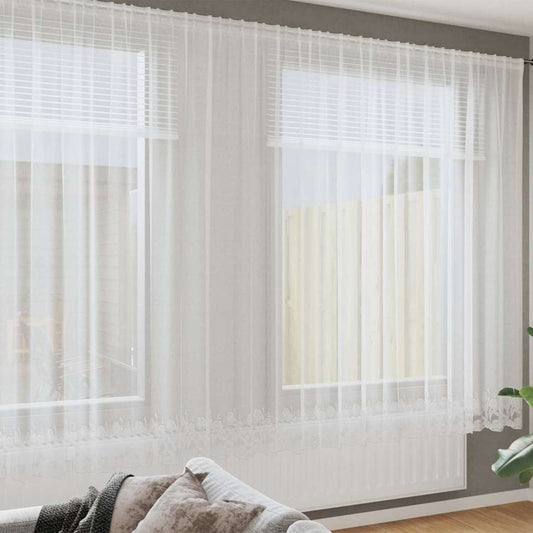 Vorhänge mit Vorhängen Floral Weiß Polyester