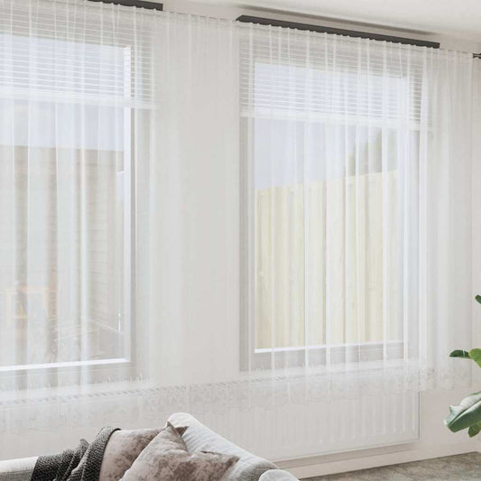 Vorhänge mit Vorhängen Floral Weiß Polyester