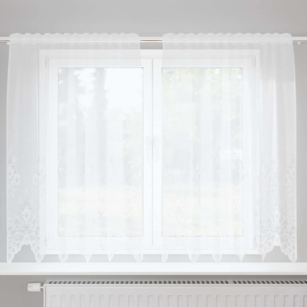 Vorhänge mit Vorhängen Floral Weiß 150 x 140 cm Polyester