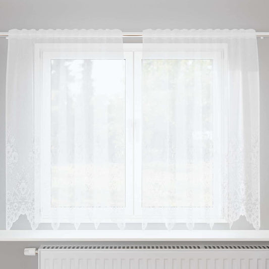 Vorhänge mit Vorhängen Floral Weiß 150 x 180 cm Polyester