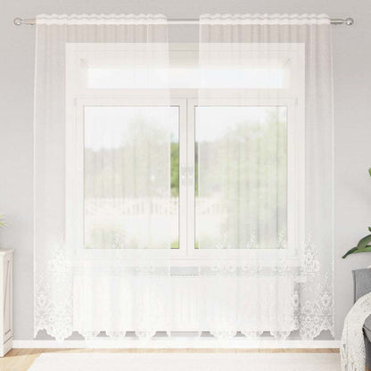 Vorhänge mit Vorhängen Floral Weiß 150 x 240 cm Polyester