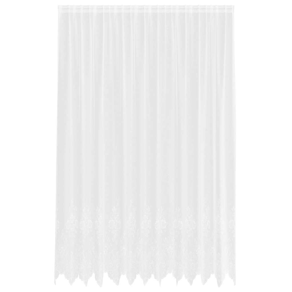 Vorhänge mit Vorhängen Floral Weiß 300 x 300 cm Polyester