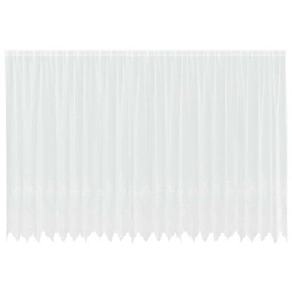 Vorhänge mit Vorhängen Floral Weiß 600 x 240 cm Polyester