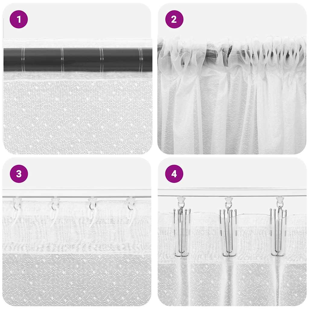 Vorhänge mit Vorhängen Floral Weiß 900 x 280 cm Polyester