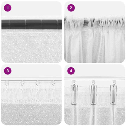 Vorhänge mit Vorhängen Floral Weiß 900 x 280 cm Polyester