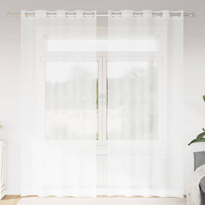 Vorhänge mit Vorhängen 2 pcs Weiß Polyester